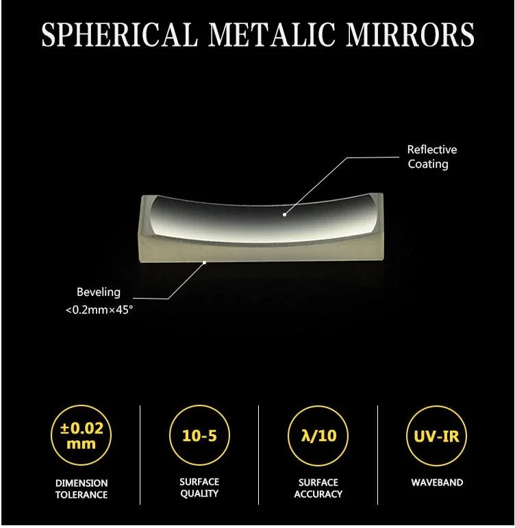 Optical Plano Concave K9 Glass Au Protective Mirror Infrared @700-12um High Reflection IR Mirror