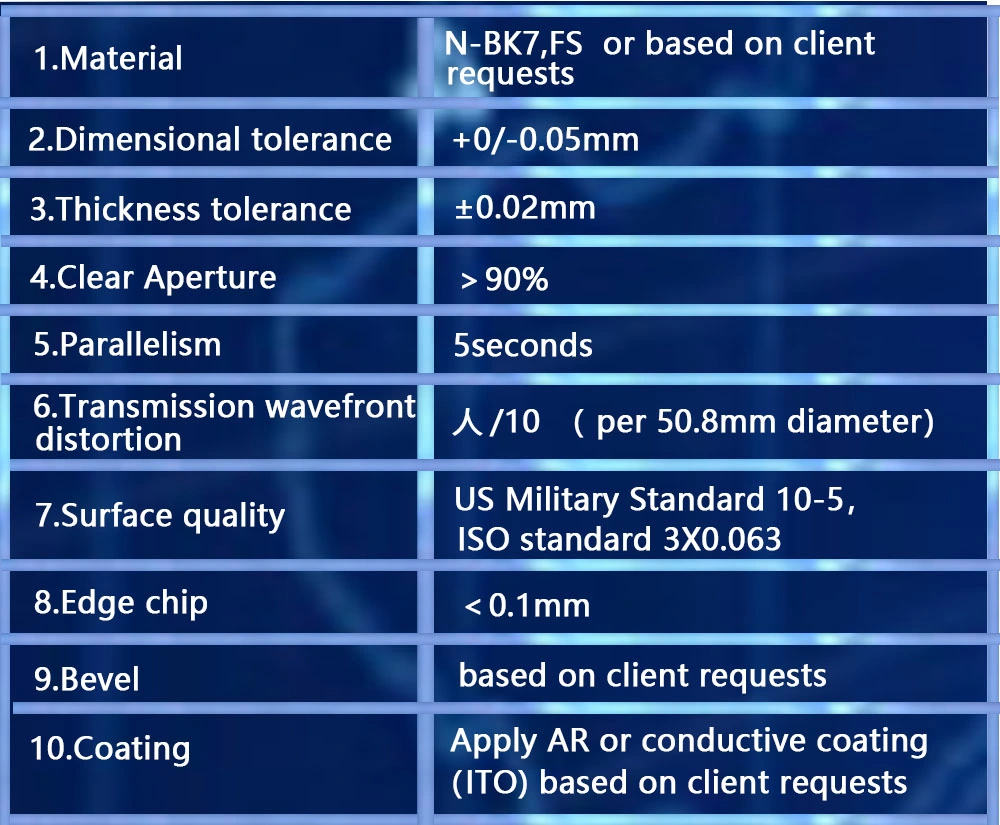 Indoor Hydrophobic Optical Anti-Reflection Coating Window for UV Light Exposure